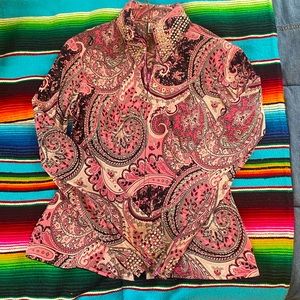 Equine Oasis size small zip up show shirt